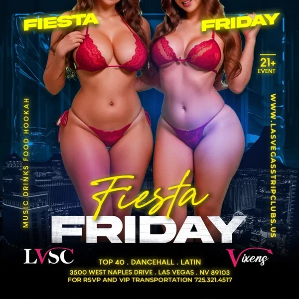 Fiesta Friday flyer, Fridays at LVSC Las Vegas Strip Club