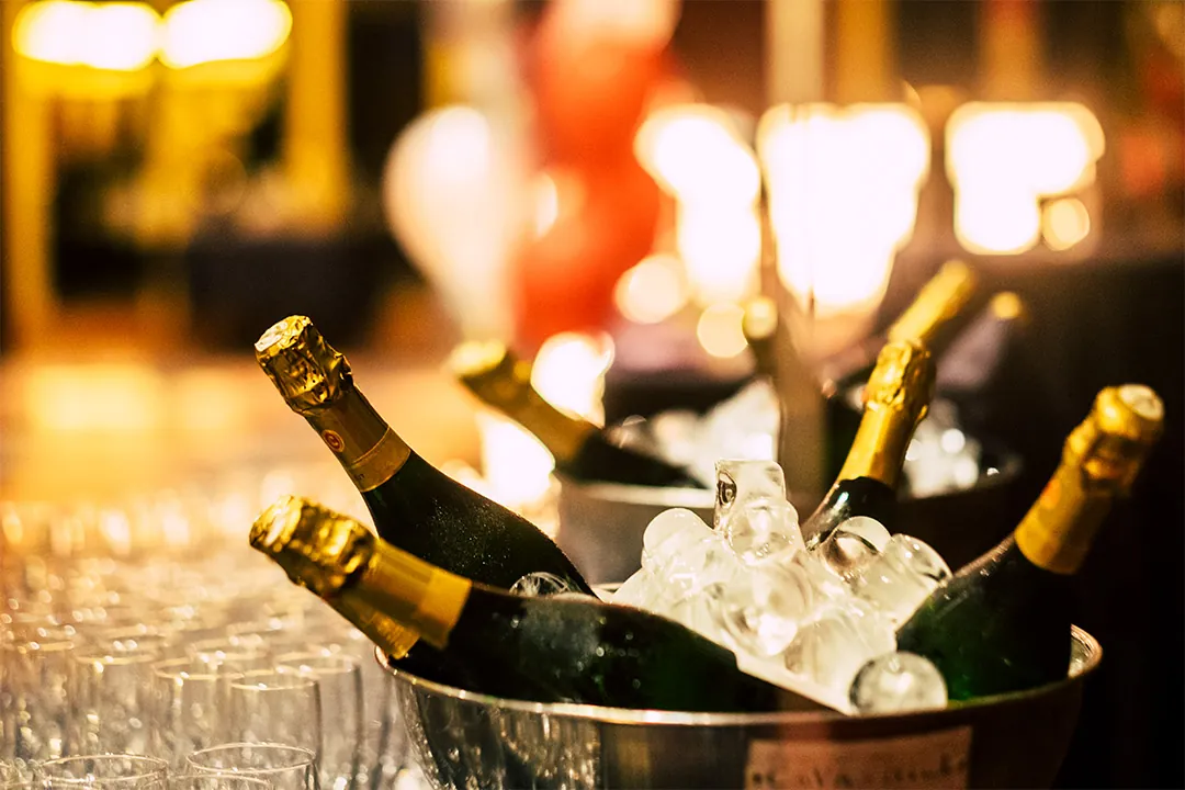Champagne bottles on ice for VIP bottle service at LVSC